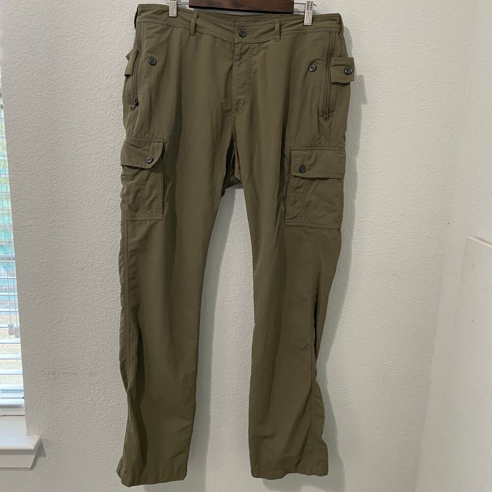 Clothing Arts Mens Anti-Pickpocket Travel Pants Olive Green Utility 36x32